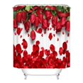 thumbnail image 3 of Red Rose Flower Floral Bathroom Shower Curtain  Shower Rings Included Polyester Waterproof Shower Curtain, 3 of 8