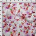thumbnail image 3 of oneOone Polyester Lycra Fabric Flower Watercolor Printed Fabric 1 Yard 56 Inches Wide, 3 of 4