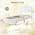 thumbnail image 2 of Twin Upholstered Bed Frame with Smart Led Headboard and Storage Drawer, Cute Velvet Platform Bed Frame with Headboard for Kids, Girls, Boys, No Box Spring Needed, Easy Assembly, White, 2 of 7
