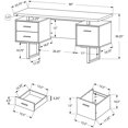 thumbnail image 3 of Bowery Hill 60" Hollow Core Home Office Desk in Dark Taupe, 3 of 6