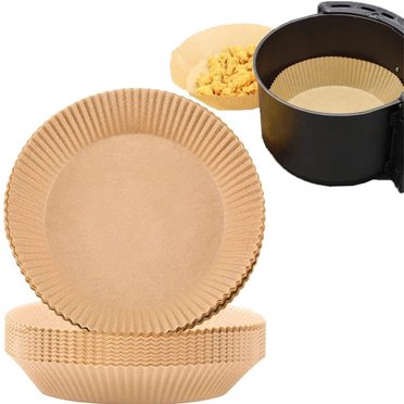 Doublure Ronde pour Friteuse à Air Chaud : 200 Pcs Doublure Jetable en Papier Parchemin de 6,3 Po pour Friteuse à Air