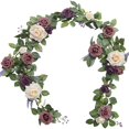 thumbnail image 1 of Guirlande Réaliste de Verdure Artificielle et de Roses pour Décoration de Table et Chaise de Mariage, Fausse Vigne Botanique avec Feuilles Réalistes pour Arrangement Rustique de Centre de Table en Arche, 1 of 8