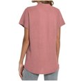 thumbnail image 4 of Timegard Womens Cotton Linen Tops Short Sleeve V-Neck Solid Color Lightweight Casual Loose Top Basic Tee, 4 of 5