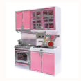 thumbnail image 1 of Kids Pretend Play Kitchen Toy Set with Stove & Cupboard for Role Play Cooking Games, 1 of 5