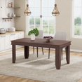 thumbnail image 1 of Brown 63 Inch Rectangular Dining Table for 4-6 People, Sturdy Thick Leg Kitchen Table for Dining Room Home Office, 1 of 9