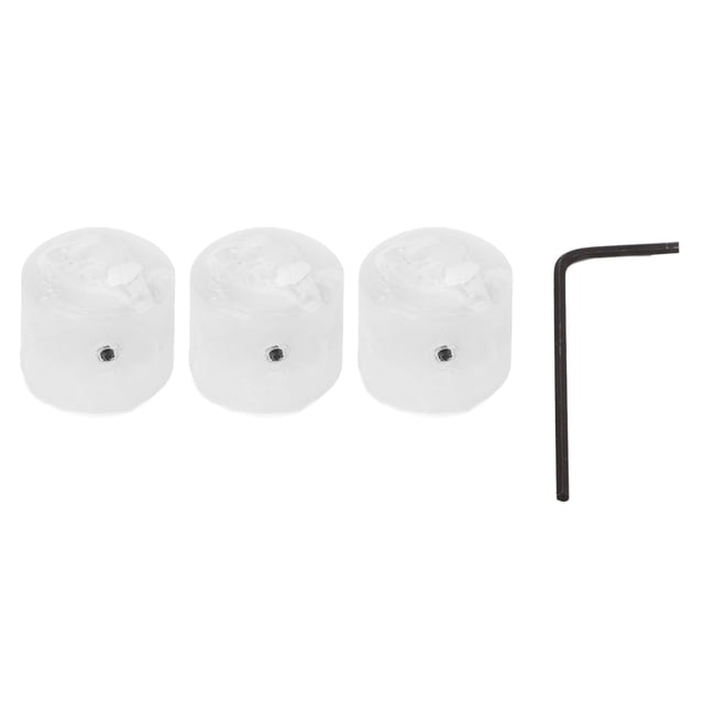 Guitar Volume Knob, Electric Guitar Knob 3Pcs Easy Installation Plastic With Wrench For Adjusting White