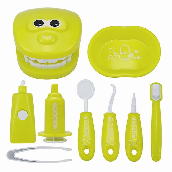 Kit de Médecin pour Enfants Jouet de Dentiste, 9 Pièces Outils de Dentiste Enfants Semblant Jouer Dentiste Vérifier Le Jouet de Modèle de Dent, Jouet