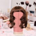 thumbnail image 2 of HILABEE PU Leather head Mannequin Head for Making Holder Display Display Pink, 2 of 8
