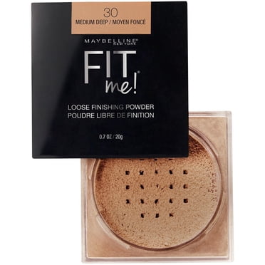 Poudre libre de finition pour le visage Fit me Maybelline New York, Formule à base de minéraux, Aide à contrôler la brillance et à lisser la peau, , Moyen foncé, 30, 20 g