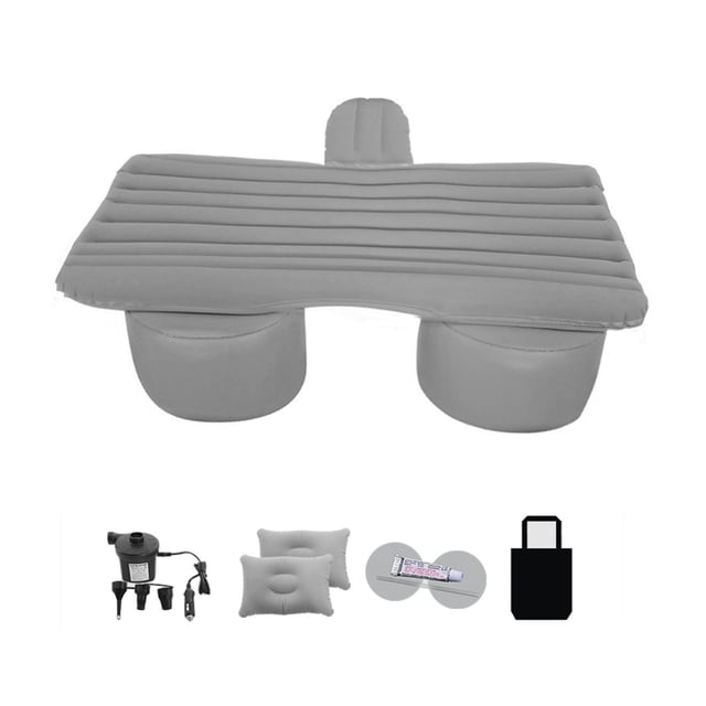 Maytalsory Rear Seat Air Cushion Bed With Unique Child Protection Gear Wave For Stability Car Inflatable Bed Gray Round footed pier