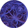 thumbnail image 1 of Ahgly Company Tapis d'Intérieur Rond Lavable en Machine Bleu Nuit Transitionnel, 5 Pieds Rond, 1 of 7