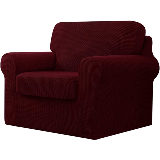 CHUN YI Stretch Checks Spandex Sofa Cover Separate Backrests Cushions Cover Slipcover
