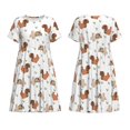 thumbnail image 3 of Bixox Women's Short Sleeve Summer Dress Loose Swing Knee Length Dresses with Pockets-Rabbit And Squirrel, 3 of 7