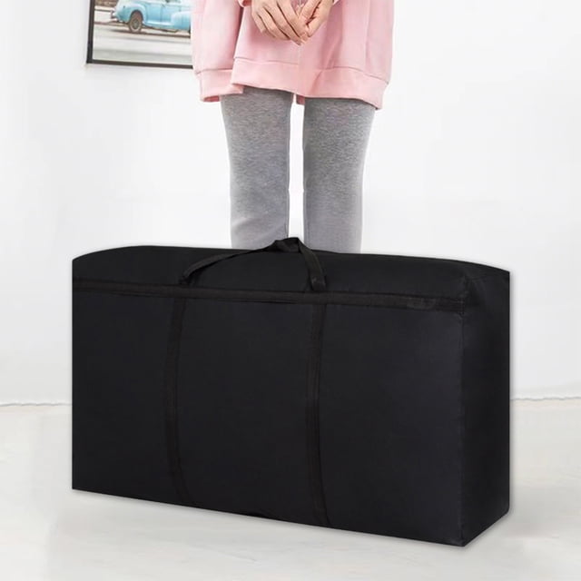 Multi Size Reinforced Fabric Moving Bag | Extra Large Water-Repellent Storage Organizer with Heavy-Duty Zipper and Reinforced Handles | Durable Cloth Storage for Clothes Quilts Bedding Toys