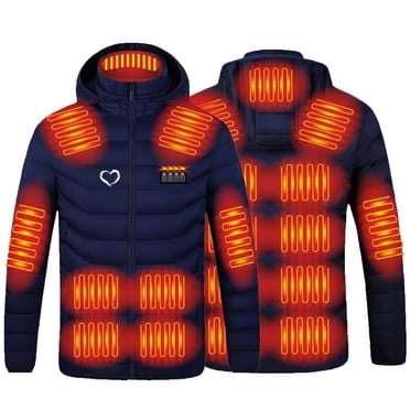 Pisexur Manteau Chauffant pour Hommes et Femmes Manteau de Ski Imperméable 21 Zones de Chauffage 4 Modèles Manteau d'Hiver à Chauffage Électrique USB Chandail à Capuchon Extérieur Vestes Tactiques Légères avec Capuche Amovible Cadeaux d'Hiver