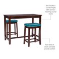 thumbnail image 2 of Linon Claridge Wood 3 Piece Counter Dining Set Blue Faux Leather in Brown Stain, 2 of 10