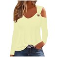thumbnail image 1 of Yuyuzo Womens Tunic Tops Cold Shoulder Long Sleeve Shirts Loose Solid Color Lightweight Tee Tops, 1 of 5