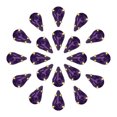 thumbnail image 1 of Unique Bargains 20Pack Teardrop Sew on Rhinestone - 13x8mm Glass Teardrop Crystal Rhinestones in Gold Prong Setting (Dark Purple), 1 of 7