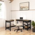 thumbnail image 3 of Mayfield 60W L Shaped Computer Desk in Vintage Black and Reclaimed Pine, 3 of 11