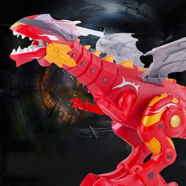Red Children'S Dinosaur Light Concert Walk Will Be Called Mechanical Dinosaur Model Toy No Spray Effect