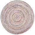 thumbnail image 2 of Safavieh Braided Collection BRD210B Handmade Boho Reversible Cotton Area Rug, 5' x 5' Round, Ivory / Multi, 2 of 4