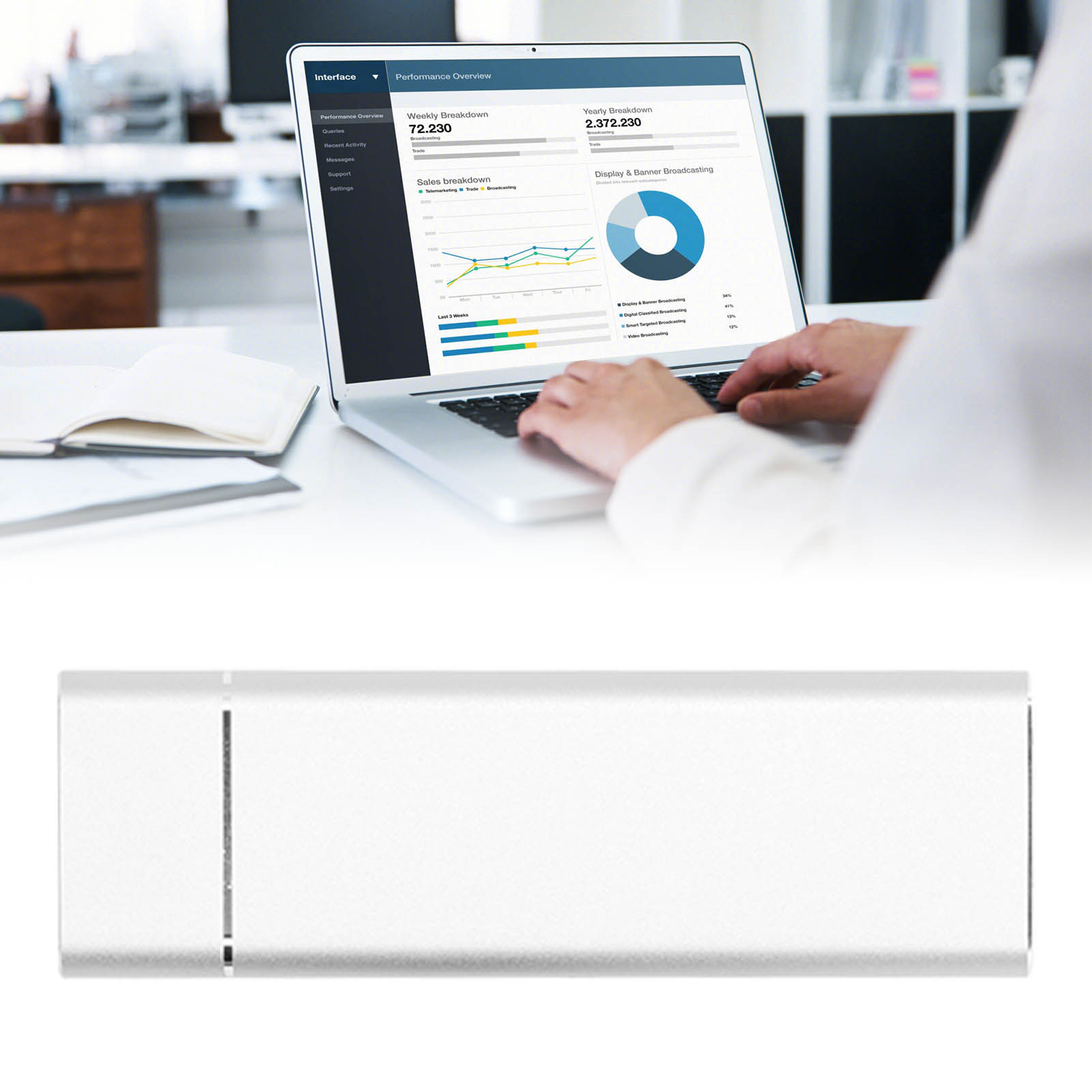 M.2 NGFF SSD Enclosure, Mobile Hard Drive Enclosure, USB C SSD Enclosure, USB3.0/3.1 5Gbps Type C Computer SSD Metal Solid State Drive Enclosure.