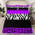 thumbnail image 2 of Erosebridal Teens Leopard Print Bed Sheets Set Queen Size, Wildlife Bed Sheets Queen, Geometry Striped Decor, 4pcs, 2 of 7