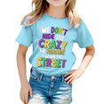 thumbnail image 1 of WEIYLL T-Shirts pour Filles Imprimé Lettres Col Rond Manches Courtes Hauts Décontractés pour Enfants de 5-6 Ans, 1 of 5
