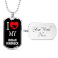 thumbnail image 4 of Indian Ringneck Necklace Stainless Steel or 18k Gold Dog Tag 24" Chain, 4 of 8