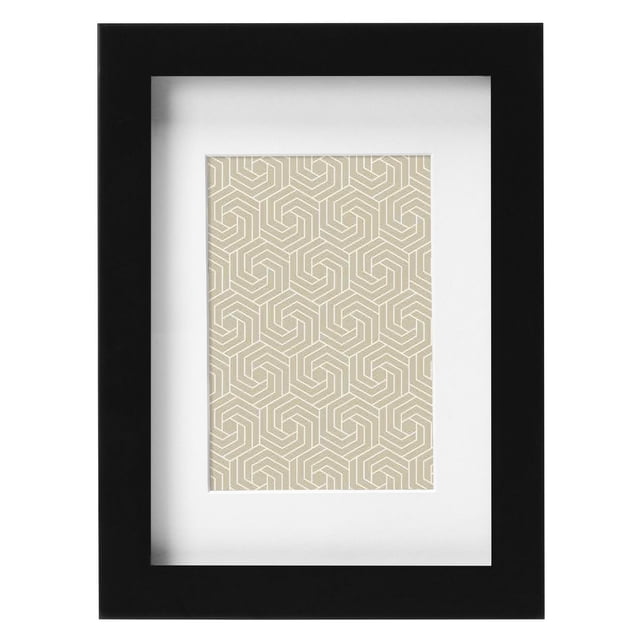 DesignOvation Gallery 5" X 7" Matted to 3.5" X 5" Black Picture Frame