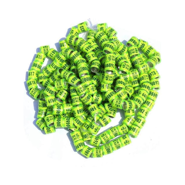 kurtrusly 50x 2023 Pigeon Leg Rings Bird Foot Bands for Bantam Finch Canary Yellow