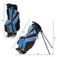 thumbnail image 2 of Gymax Golf Stand Bag 6 Way Divider Golf Carry Bag w/ Straps & 7 Storage Pockets Blue, 2 of 10