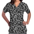 thumbnail image 1 of Womens Scrubs Tops Short Sleeve V-neck Tops Uniform Printed Pockets Blouse Nursing Clearance, 1 of 4