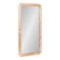 thumbnail image 1 of Kate and Laurel Pao Modern Rounded Rectangular Wall Mirror, 17 x 32, Natural Wood, Decorative Scandinavian Tall Wood Mirror with Radius Corners for Vertical or Horizontal Display, 1 of 8