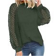 thumbnail image 1 of RKSTN Mode Femme T-Shirt à Col Rond Ajouré à Manches Longues Automne Blouse Unie Hauts, 1 of 4