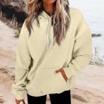 thumbnail image 2 of Timegard Hoodies for Women Drawstring Long Sleeve Sweatshirts Pullover Fall Winter Solid Color Tops, 2 of 5