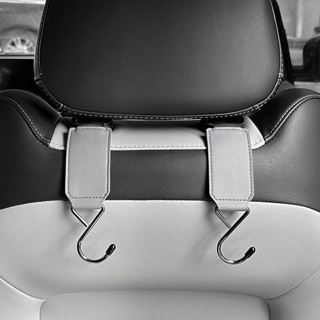 Dvkptbk Car Hooks Hidden Leather Seatback Hooks Car Hooks for Purses and Bags Interior Car Accessories Car Accessories Interior Suitable for Four-Seater Vehicles