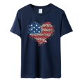 thumbnail image 4 of Birdeem T-Shirt pour Femmes d'Été Décontracté Ample Imprimé Fête de l'Indépendance à Col Rond à Manches Courtes, 4 of 5