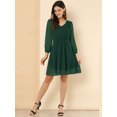 thumbnail image 3 of INSPIRE CHIC Robe en Chiffon Fluide à Manches Mi-Longues et Col en V pour Femmes, 3 of 6