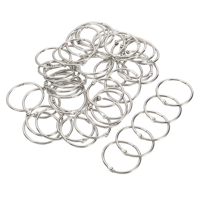 Unique Bargains 1.38' Dia. Detachable Binder Rings Index Snap Metal Clips, Silver Tone 50 Pack