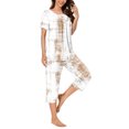 thumbnail image 4 of Rbaofujie Vêtements de Nuit pour Femmes T-Shirt de Nuit à Col Rond Imprimé à Manches Courtes et Ensemble Pantalon Tenue d'Intérieur Pyjamas avec Poches Vêtements de Nuit pour Filles, 4 of 6