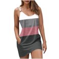 thumbnail image 2 of Ovzne Robes d'Été pour Femmes 2025 Robe pour Femme Mode Robe d'Été pour Femmes Poches Décontractée Col Rond Sans Manches Imprimé Robes de Plage Boho Robe Mini Robes Robe de Printemps Liquidation, 2 of 6