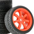 thumbnail image 3 of 4 Pcs Pneus de Voiture RC 1/16 1/14 Accessoires de Modèle Remplacement Pièces de Voiture DIY Pneus Modifiés Roues pour Garçons Wltoys Escalade, Orange, multi, 3 of 4