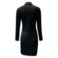 thumbnail image 3 of CEHVOM Femmes Casual Slim Couleur Unie à Manches Longues Fesses Tirer Robe Arrière, 3 of 4