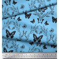 thumbnail image 2 of Soimoi Polyester Crepe Fabric Leaves,Floral & Butterfly Print Fabric by The Yard 52 Inch Wide, 2 of 3