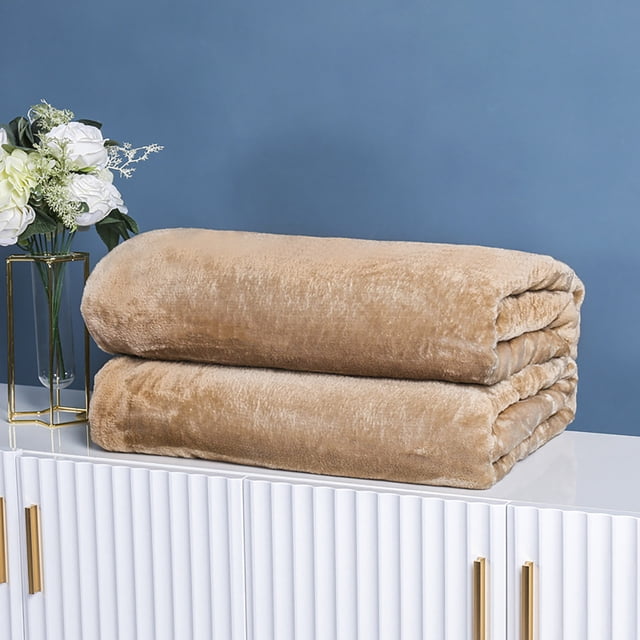 39.3x47.2in Super Soft Warm Solid Color Fleece Blanket, Cozy Flannel Throw for Sofa Bed and Office, 39x47 Inch Lightweight Nap Shawl