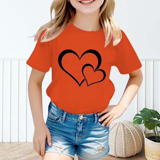 WEAIXIMIUNG Chandails de Sport pour Garçons 10-12 Filles Enfants Mignon Graphique Col Rond Manches Courtes Tee Été Décontracté T-Shirt 120