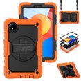 thumbnail image 1 of XYX For Xiaomi Redmi Pad SE 8.7 inch 2024, 360 Rotating Shockproof Cover with Stand, Screen Protector, Shoulder Strap, Orange, 1 of 7