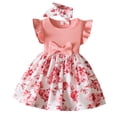 thumbnail image 1 of Splozh Robe de Concours pour Bébé Fille Robe en Tulle pour Tout-Petite d'Été à Volants Sans Manches Robe Décontractée de Mode pour Bébé Fille Rose, 9-12 Mois, 1 of 5