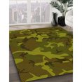 thumbnail image 3 of Ahgly Tapis Rectangulaire Lavable en Machine Intérieur Transitionnel Jaune Foncé Vert, 5 Pieds x 7 Pieds, 3 of 7